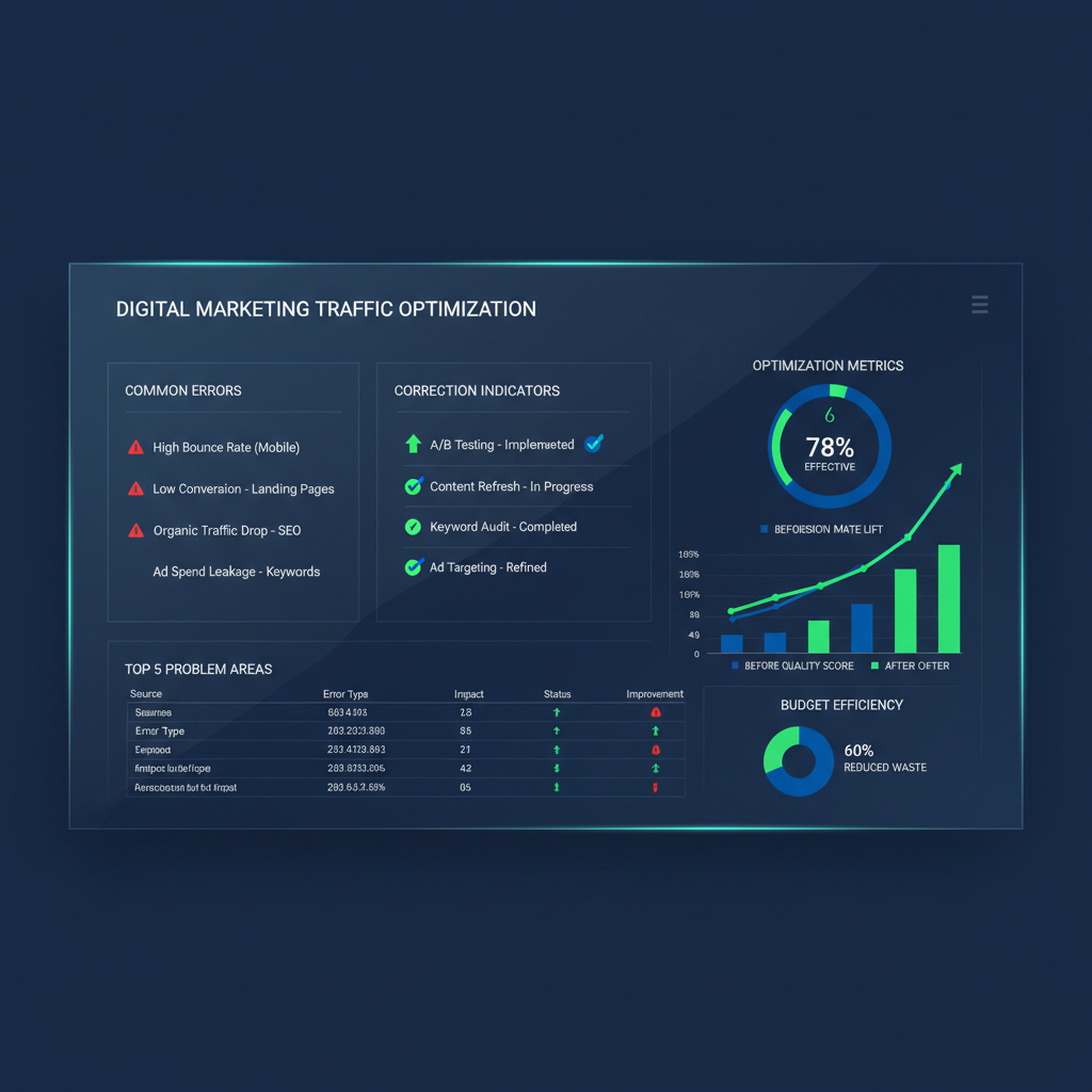 Estratégias de geração de tráfego no marketing digital com funil de conversão e métricas de desempenho