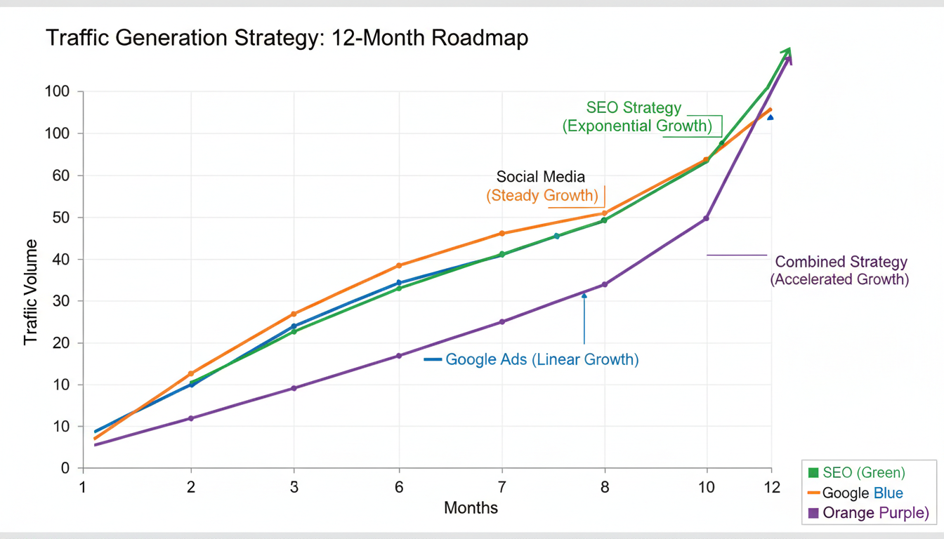 Roadmap de 12 meses: como combinar SEO, anúncios pagos e redes sociais para crescimento exponencial