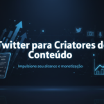 Imagem de capa corporativa com o texto Twitter para Criadores de Conteúdo em destaque, representando estratégias de crescimento e marketing digital no X.